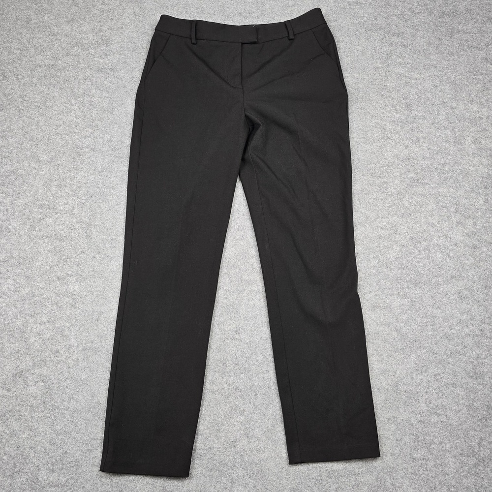 Reiss Pants Womens 8 Black Twill Slim Ankle Stretch Dress Career Lined Pockets